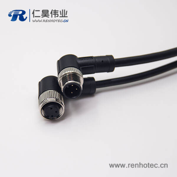 m12電纜彎母頭A編碼1M AWG223芯不帶屏蔽工業(yè)防水接插件